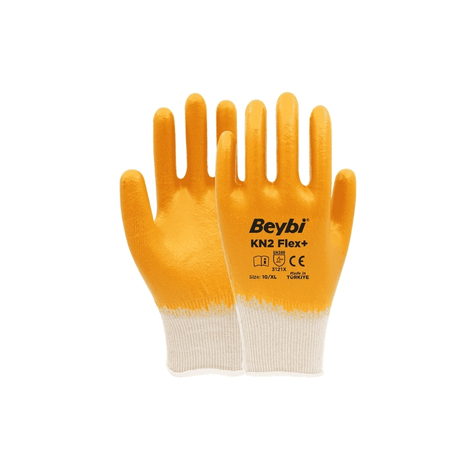 TKS 101 Beybi KN2 Flex Plus Sarı Nitril Kaplı İş Eldiveni