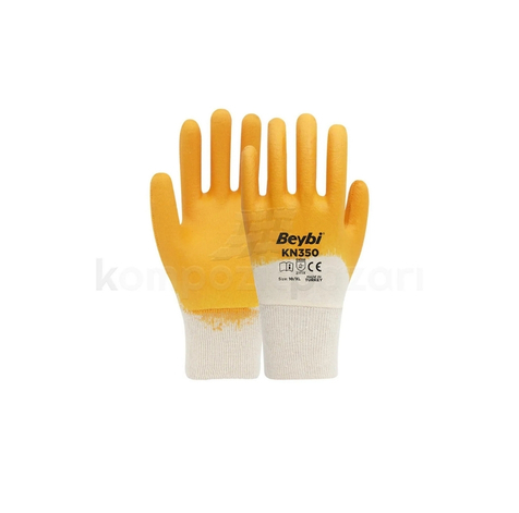 TKS 104 Beybi KN350 Ağır Hizmet Tipi Sarı Nitril İş Eldiveni