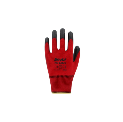TKS 137 Beybi PN Zebra Polyester Örme Nitril İş Eldiveni