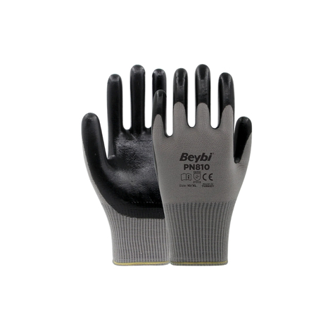 TKS 138 Beybi PN810 Polyester Örme Nitril Kaplı İş Eldiveni