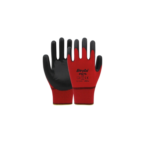TKS 142 Beybi PN75 Polyester Örme Nitril İş Eldiveni