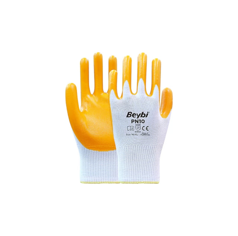 TKS 147 Beybi PN10 Polyester Örme Nitril İş Eldiveni
