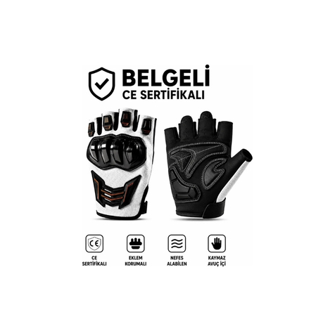 TKS 178 CR Korumalı Yarım Parmaksız Motosiklet Eldiveni