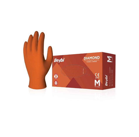 TKS 185 Beybi Diamond Ağır Hizmet Turuncu Nitril Eldiven