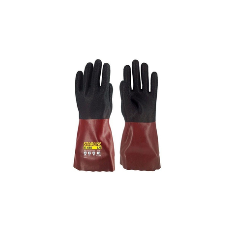 TKS 194 Starline E-550 Kırmızı PVC Kimyasal ve Yağ Eldiveni