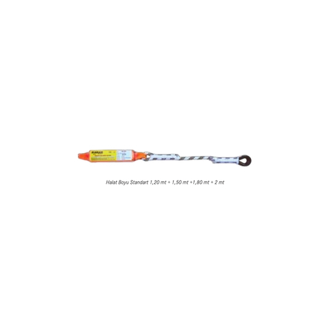 TKS 249 Karam KA 383 Şok Emici Çift Karabinalı Statik Halatlı Lanyard