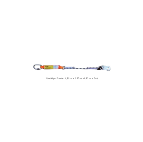 TKS 251 Karam KA 387 Şok Emici Karabinalı Küçük Kancalı Statik Halatlı Lanyard