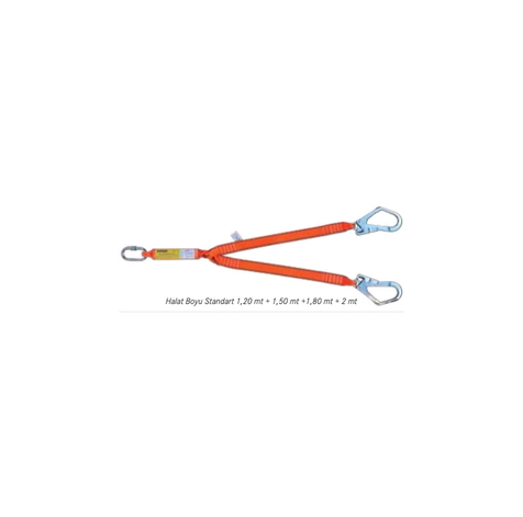 TKS 257 Karam KA 361 Şok Emici Çift Kollu Kolonlu Karabinalı Büyük Kancalı Lanyard