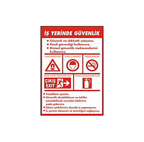TKS 369 İş Yerinde Güvenlik Levhası