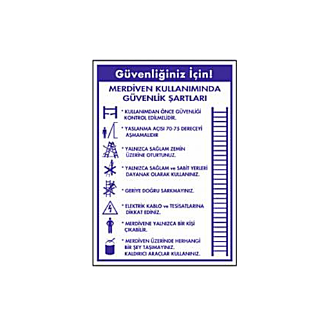 TKS 373 Merdiven Kullanımı Güvenlik Şartları Levhası