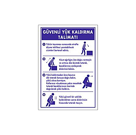TKS 379 Güvenli Yük Kaldırma Talimatı Levhası