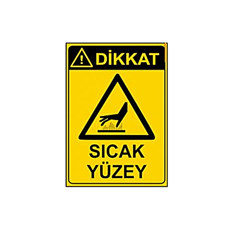 TKS 384 Dikkat Sıcak Yüzey Uyarı Levhası