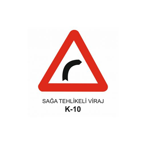 TKS 405 Sağa Tehlikeli Viraj Uyarı Levhası (K-10)
