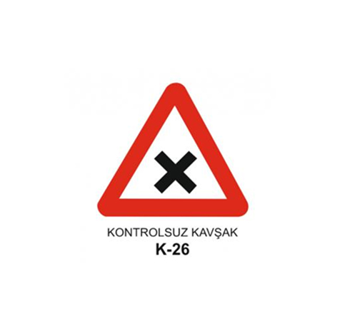 TKS 414 Kontrolsüz Kavşak Uyarı Levhası (K-26)