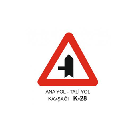 TKS 416 Ana Yol-Tali Yol Kavşağı Uyarı Levhası (K-28)