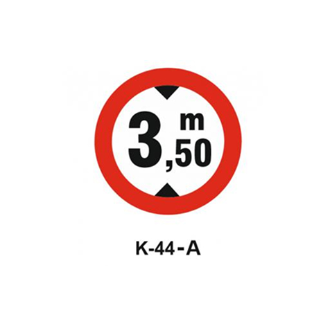 TKS 429 Yükseklik Sınırlaması Levhası (K-44-A)