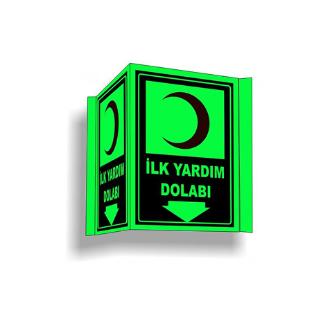 TKS 480 İlk Yardım Dolabı Fosforlu Panoramik Levhası