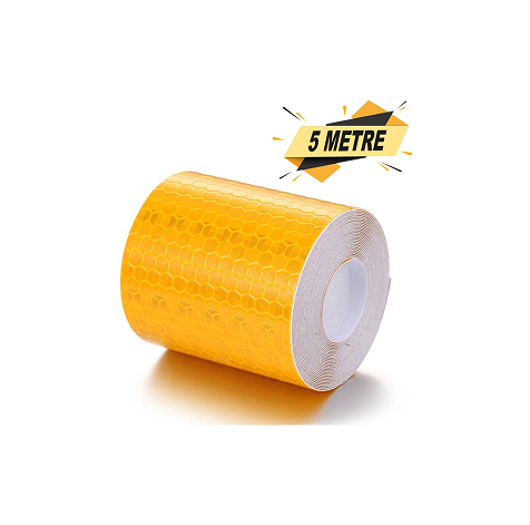 TKS 490 Sarı Reflektif Bant 5cm x 5 Metre Bal Petekli