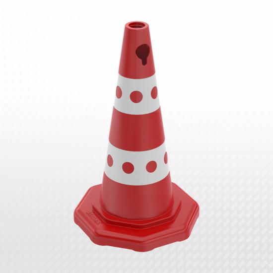 TKS 501 Delikli Kırmızı-Beyaz Trafik Konisi