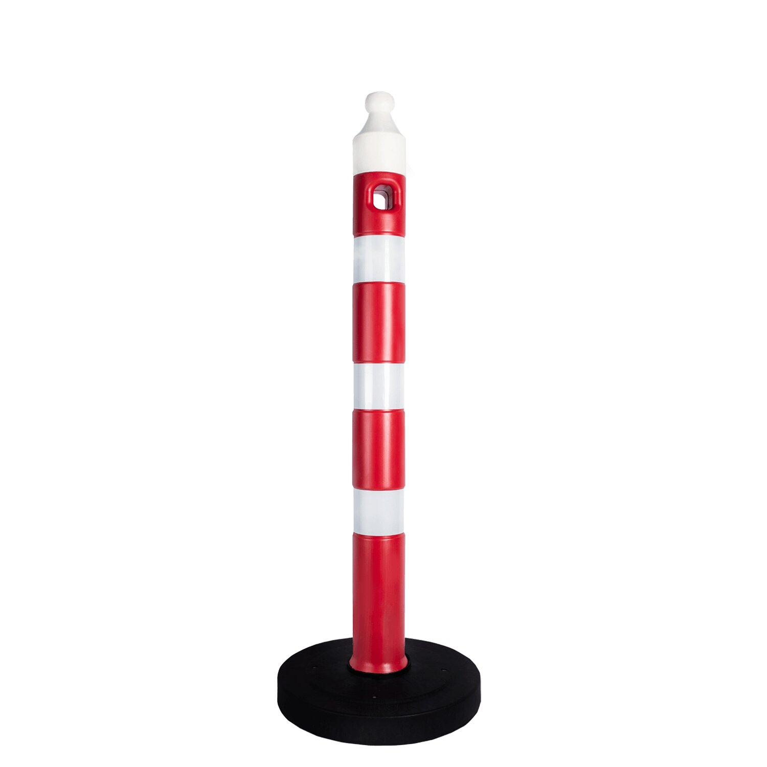 TKS 535 90 mm Kauçuk Tabanlı Kırmızı-Beyaz Uyarı Dikmesi